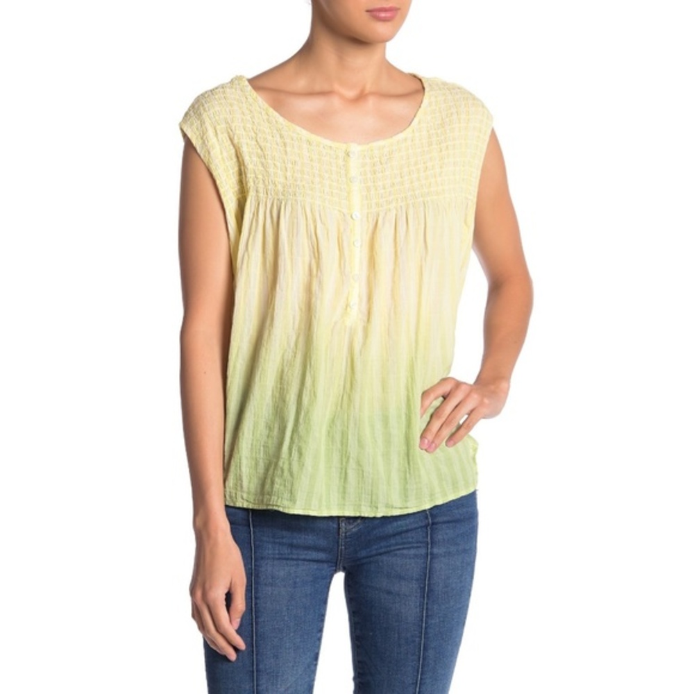 NWT Anthropologie Free People Yellow Ombre Blouse